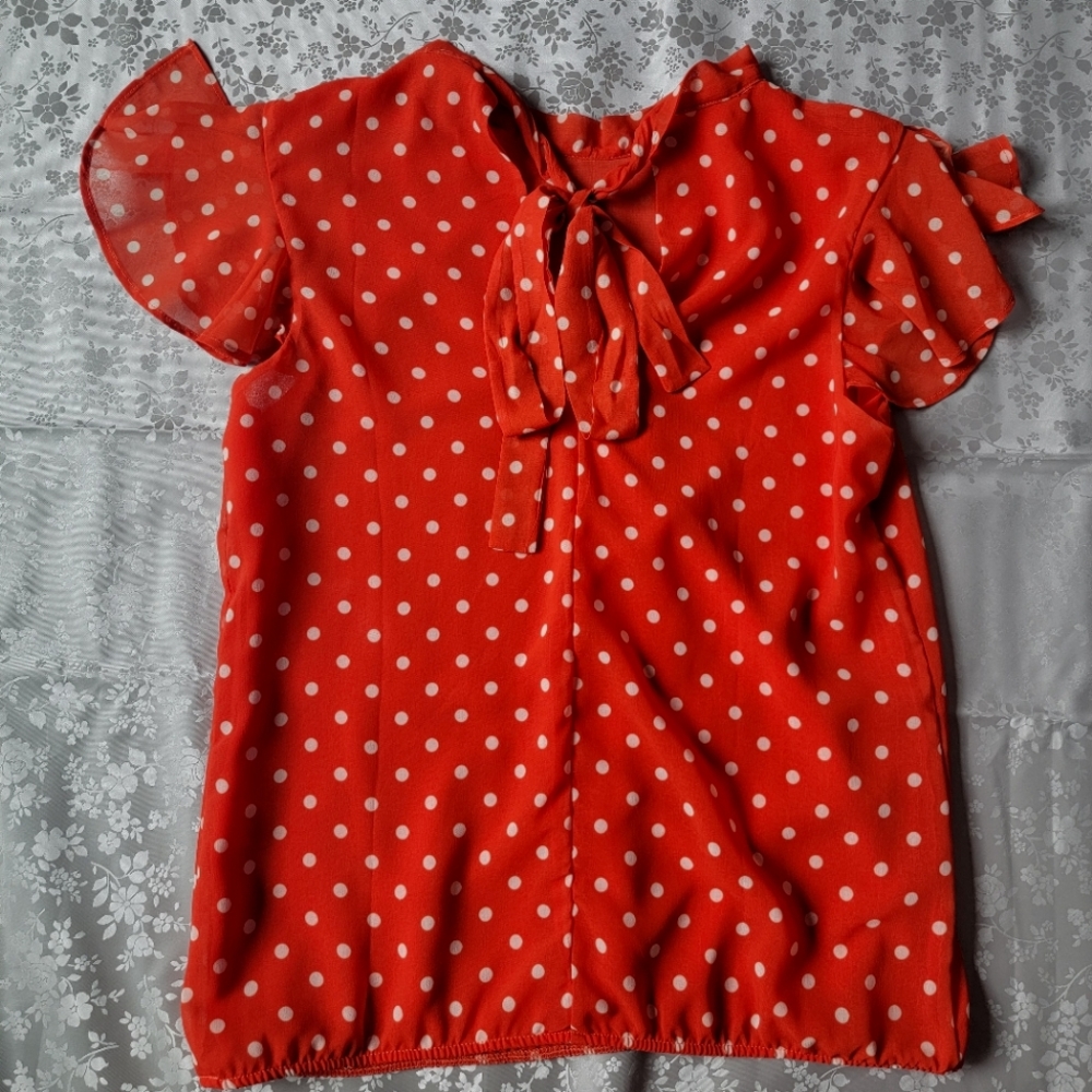 Orange Polka-dot Woman's Blouse